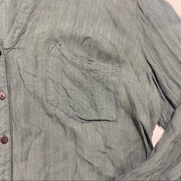 Rabens Saloner Green Emma Herringbone Classic Soft  Button Down Woman’s Shirt S - Picture 6 of 10
